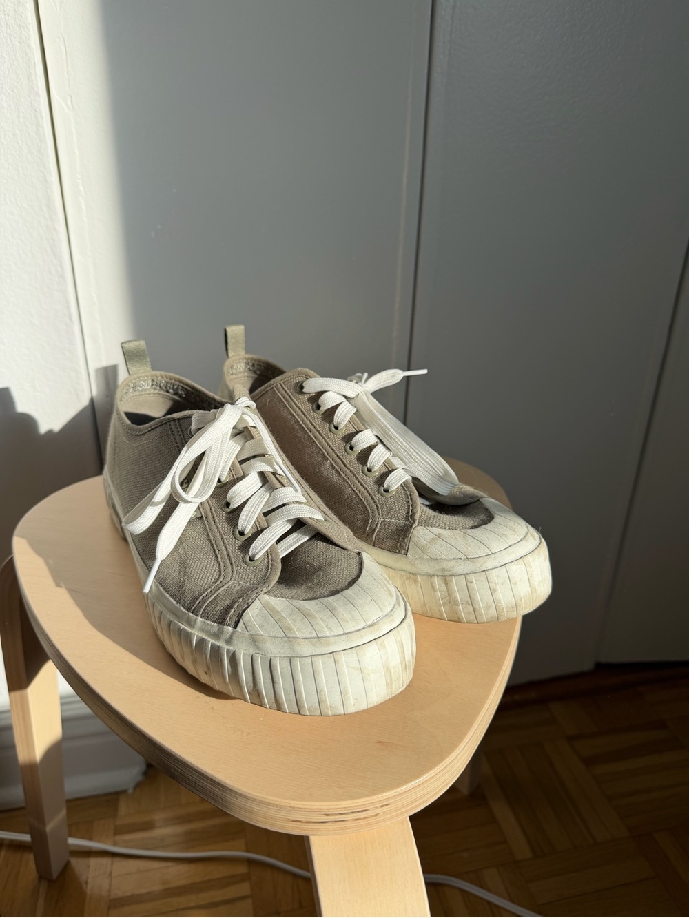 Men's Superga 2630 Stripe Sneakers in Safari Green with White Sole